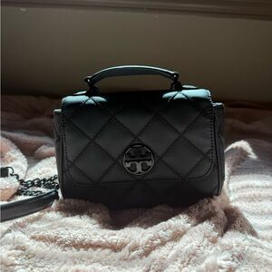 Tory Burch Black Willa Matte Top handle/crossbody bag